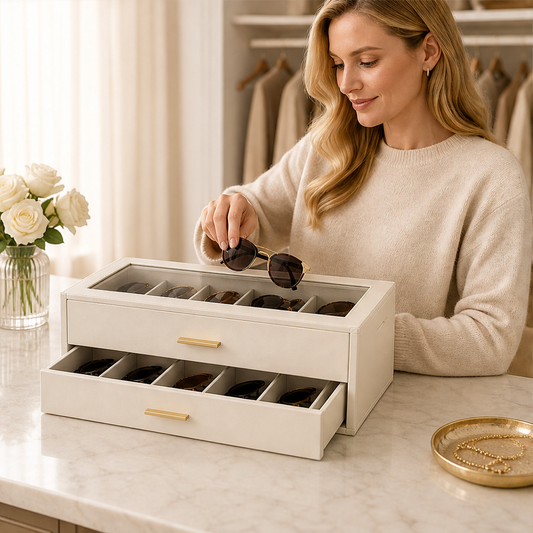 Glassière – Glass-Top 12-Slot Velvet Sunglasses Organizer Box + 50% OFF lifestyle