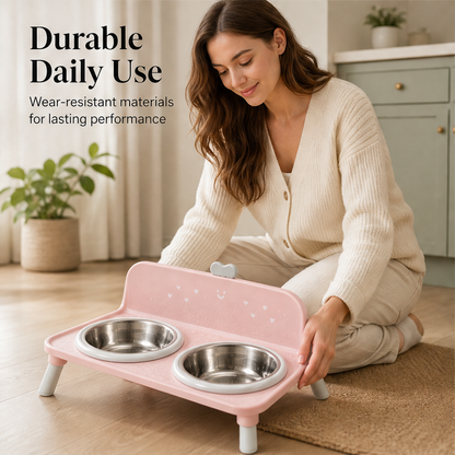 Nuzzlift – Elevated Detachable Double Bowl Pet Feeder + 50% OFF features