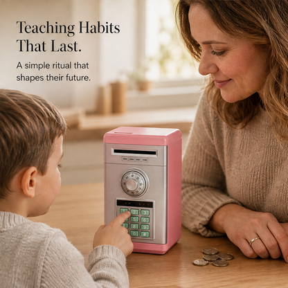 SaverVault – Password-Protected Mini ATM Piggy Bank for Kids + 50% OFF features