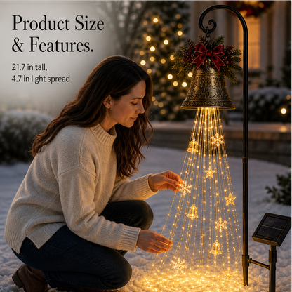 Hollowbrook – Solar Bronze Bell Cascade Christmas Yard Light + 50% OFF features