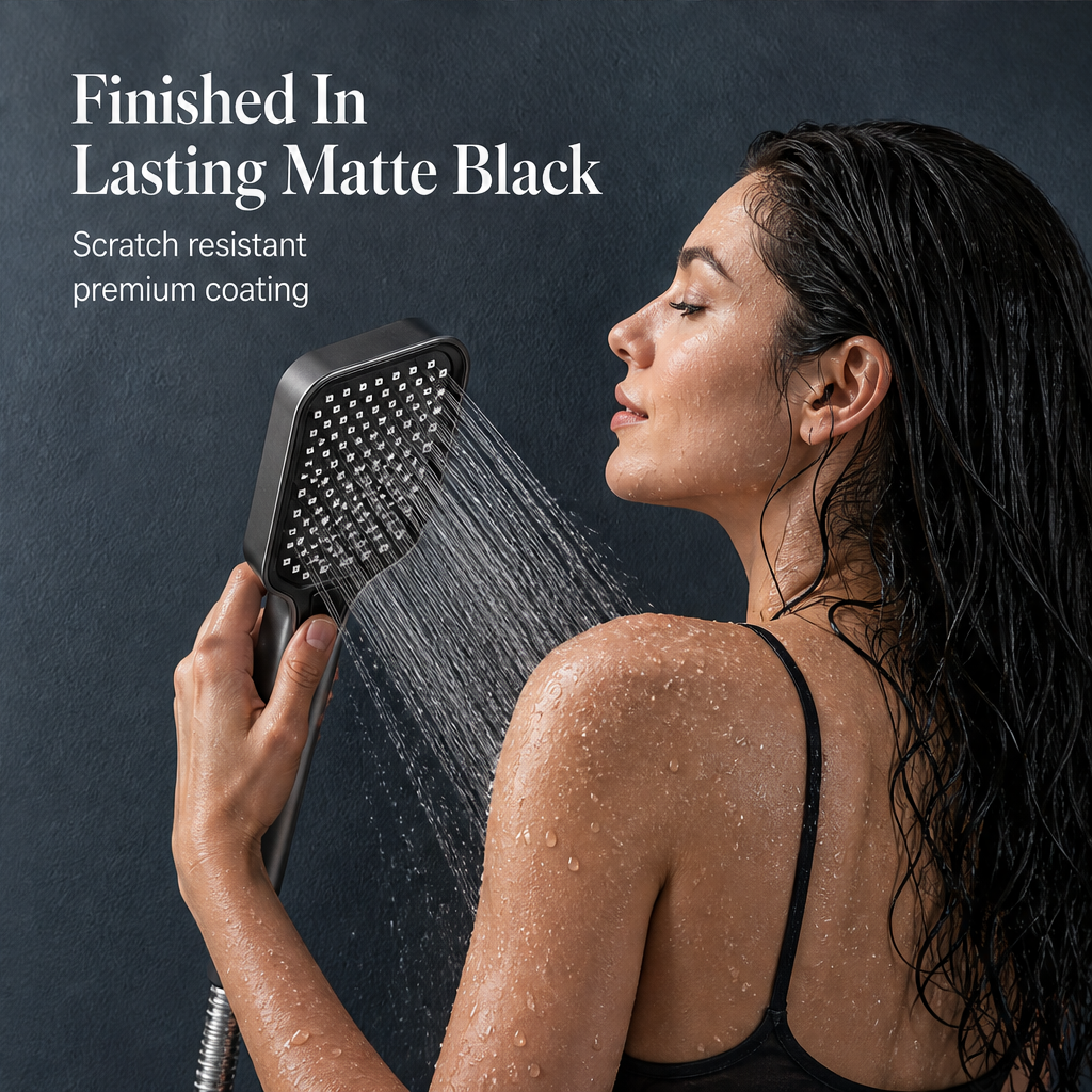 Rainhold – 4-Mode High-Pressure Shower Head with Anti-Clog Nozzles + 50% OFF features