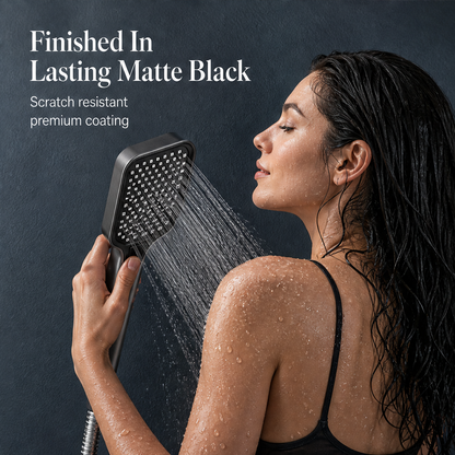 Rainhold – 4-Mode High-Pressure Shower Head with Anti-Clog Nozzles + 50% OFF features