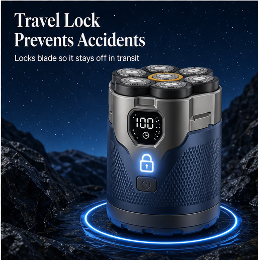 Smoothtrek – 6-Blade Floating Head, Waterproof Electric Head Shaver + 50% OFF features