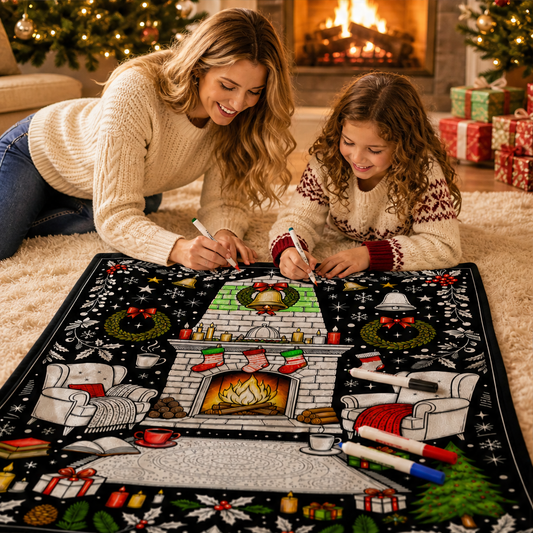 Doodlehearth – Reusable Color-Your-Own Crystal Velvet Christmas Blanket + 50% OFF lifestyle
