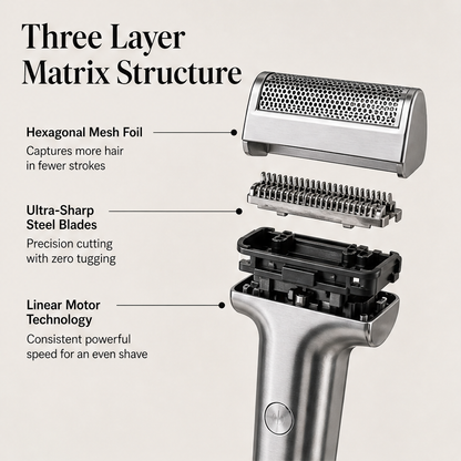 Linarc – Linear Motor 3-Layer Mesh Foil Electric Shaver + 50% OFF detail