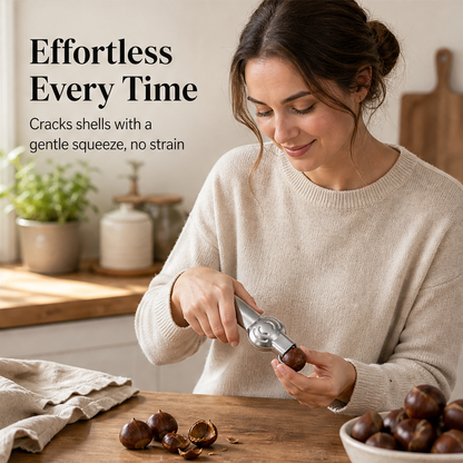 ShellSnap – Lever-Assisted Stainless Steel Chestnut Nut Cracker + 50% OFF features