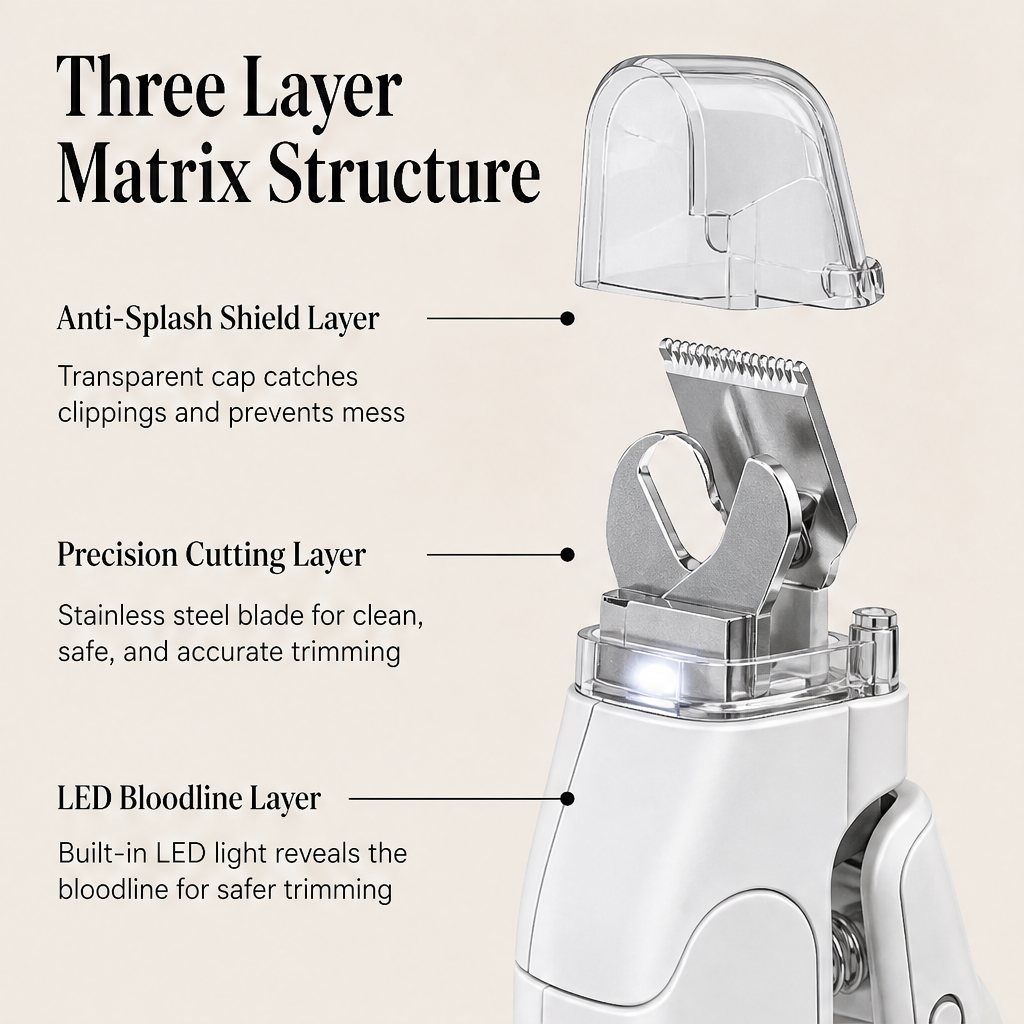 Nailwick – LED Bloodline Light, Anti-Splash 2-in-1 Pet Nail Clipper + 50% OFF detail
