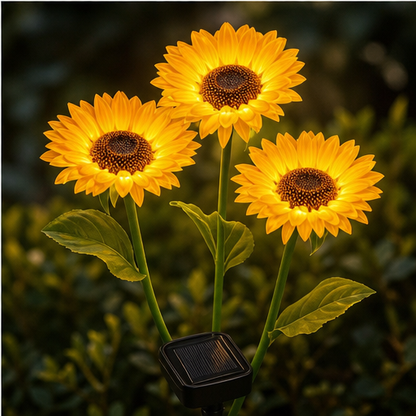 Sunhaven Bloom – Solar-Powered 3-Head Sunflower Stake Lights lifestyle