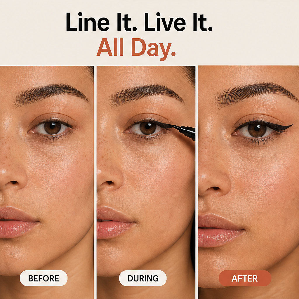 Linoré – Dual-Tip Waterproof Liquid Eyeliner for Precision Wings + 1+1 FREE features