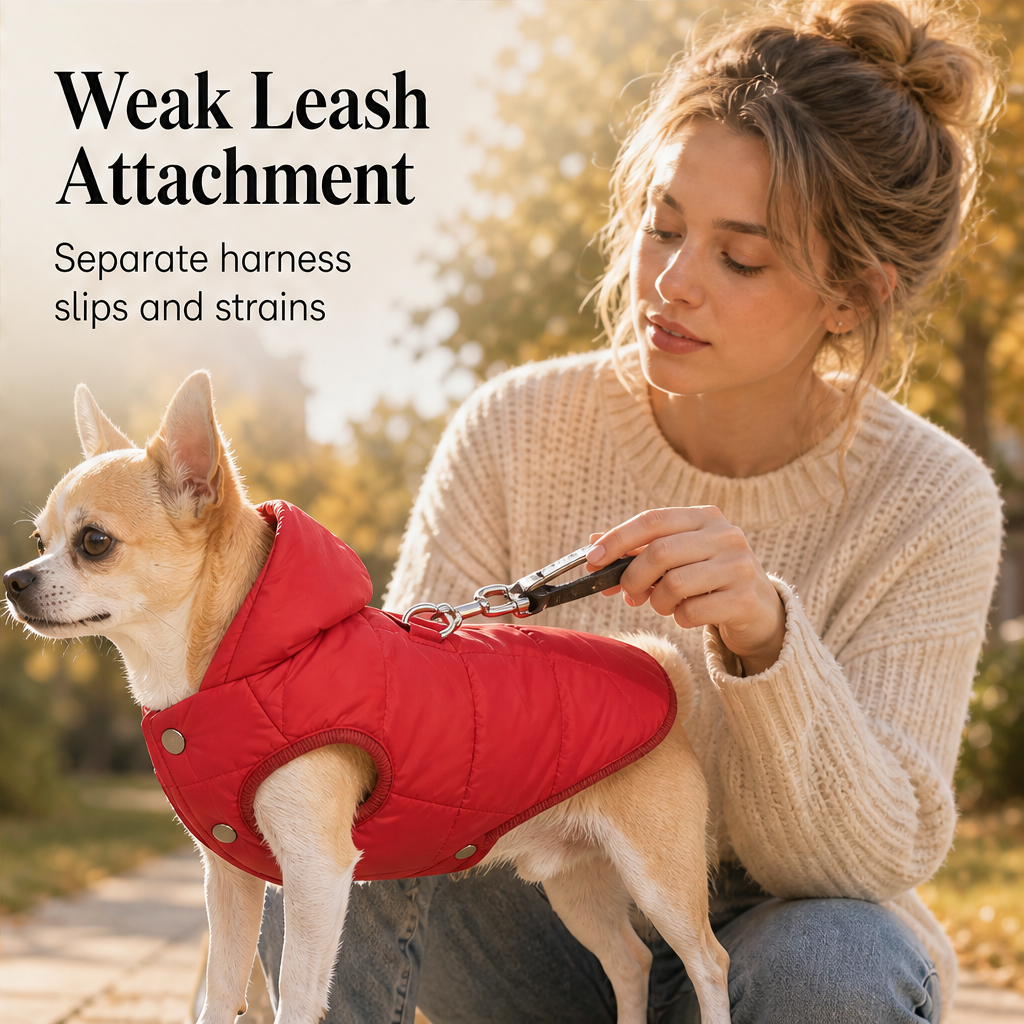 Pawthaven – Windproof Fleece-Lined Hooded Dog Coat with Harness Ring + 50% OFF features