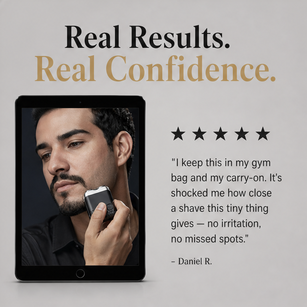 Glydeon – Travel-Size Dual-Blade Mini Electric Razor + 50% OFF detail