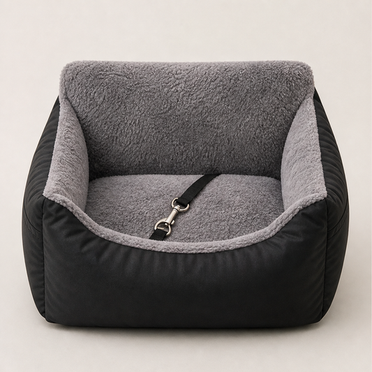 Cozycrate – Plush Booster Seat & Travel Carrier with Safety Leash + 50% OFF Black