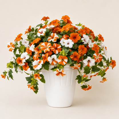 Sunbide – Fade-Proof UV-Resistant Faux Petunias for Patio & Garden + 50% OFF Orange