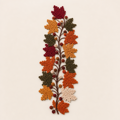 Maplecrest – Hand-Crocheted Leaf Table Runner That Never Wilts + 50% OFF Multicolor