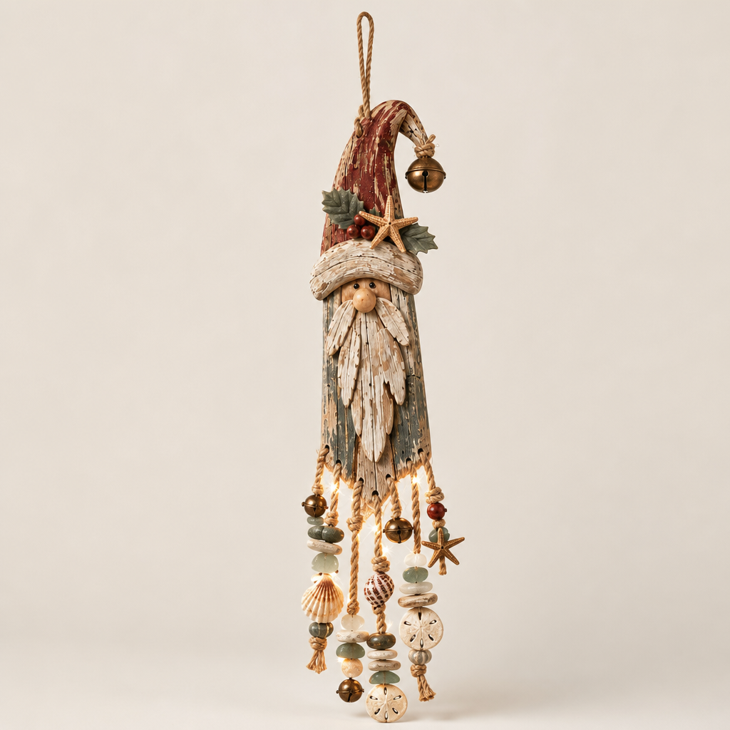 Coastwick – Lighted Driftwood Santa with Shells & Starfish Wall Decor + 50% OFF Coastal Multi