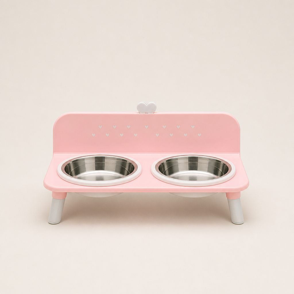Nuzzlift – Elevated Detachable Double Bowl Pet Feeder + 50% OFF Pink
