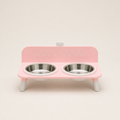 Nuzzlift – Elevated Detachable Double Bowl Pet Feeder + 50% OFF Pink