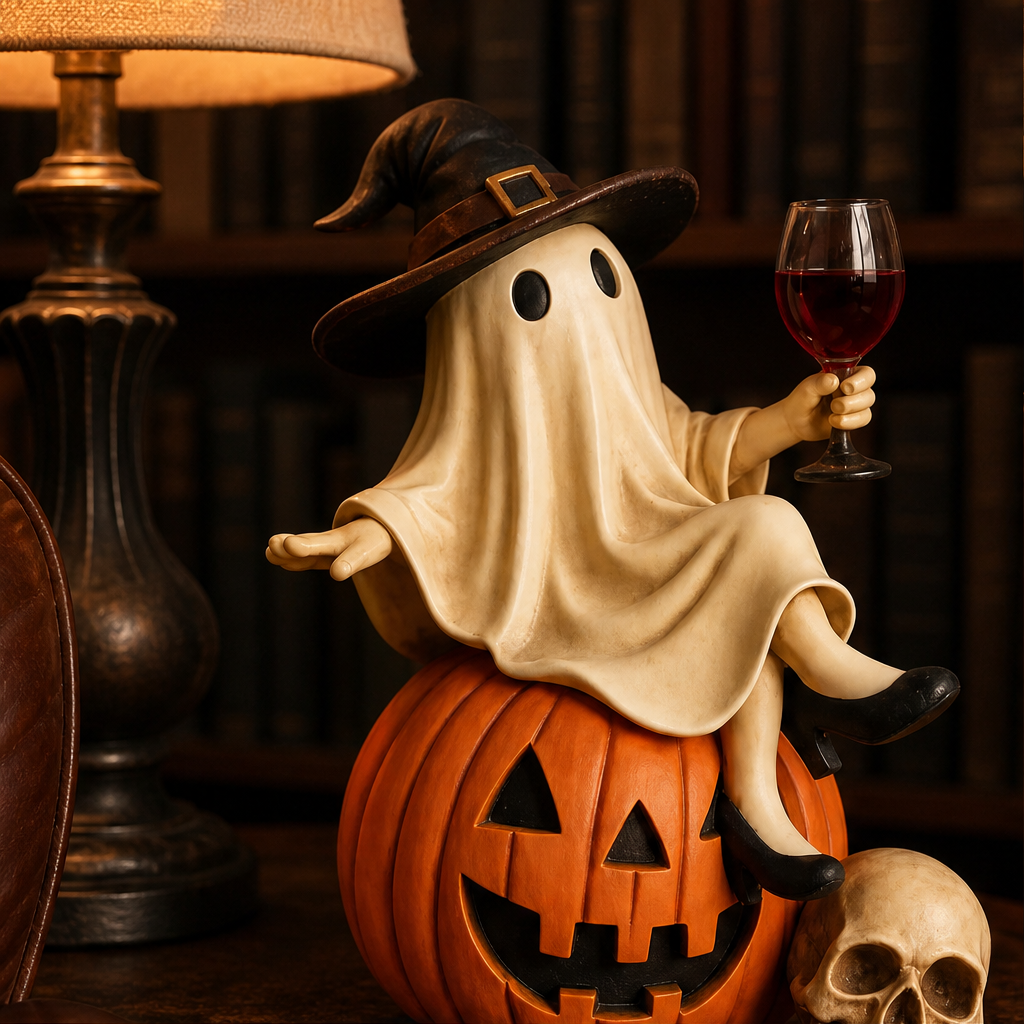 Hollowmere – Hand-Painted Resin Ghost Wine Night Halloween Decor + 50% OFF lifestyle