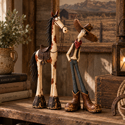 Barnwick – Hand-Painted Cowboy & Horse Figurine Duo + 50% OFF lifestyle