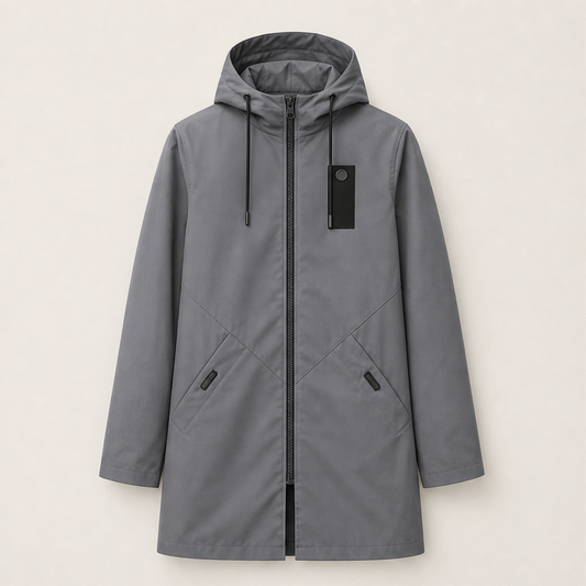 Marlowick – Water-Repellent Hooded Mid-Length Coat + 50% OFF Grey