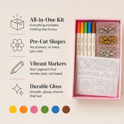 Bloomcraft Studio – Color, Bake & Shrink Charm Making Craft Kit + 50% OFF features