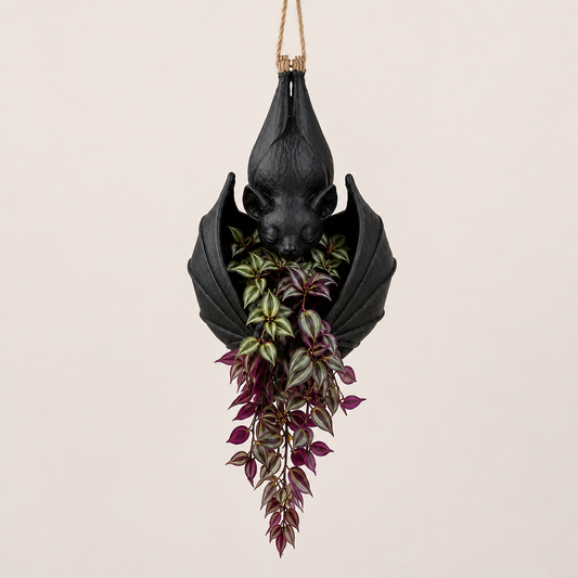 Duskwing – Bat-Shaped Hand-Finished Resin Hanging Plant Pot + 50% OFF Black