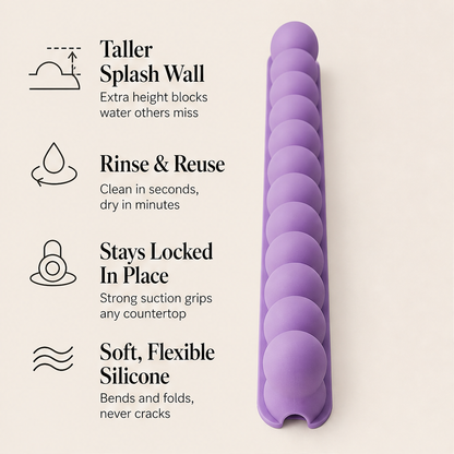 Splashwick – Raised Barrier Silicone Sink Splash Guard + 50% OFF features