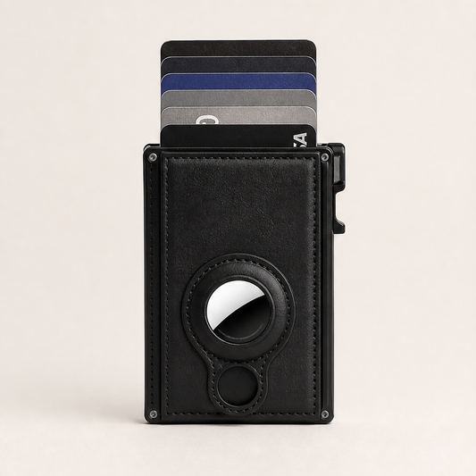 Forgewick – RFID Blocking Pop-Up Slim Wallet with AirTag Slot + 50% OFF Black