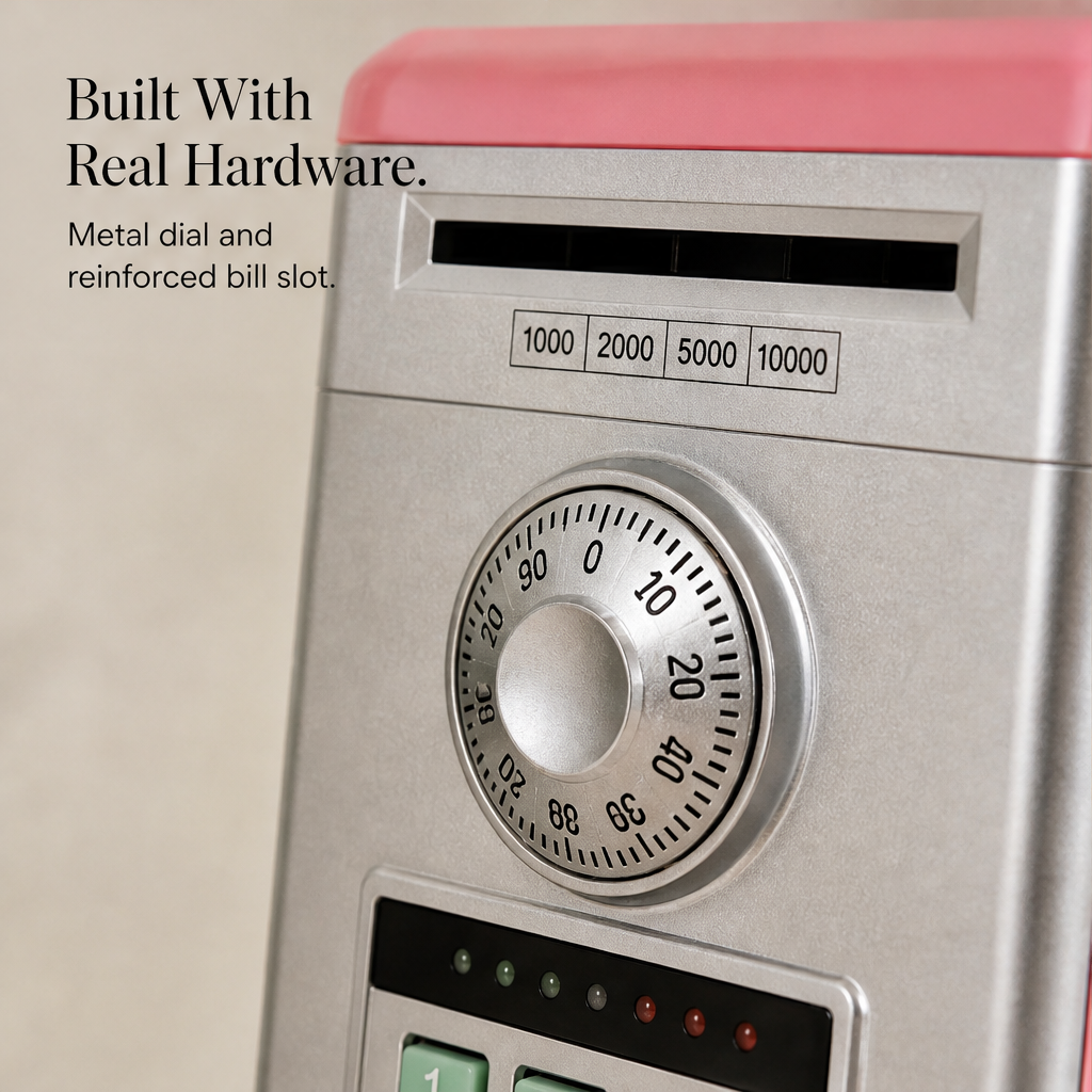 SaverVault – Password-Protected Mini ATM Piggy Bank for Kids + 50% OFF detail