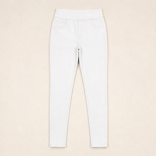 Fluxden – 4-Way Stretch High-Waist Skinny Jeggings + 50% OFF White