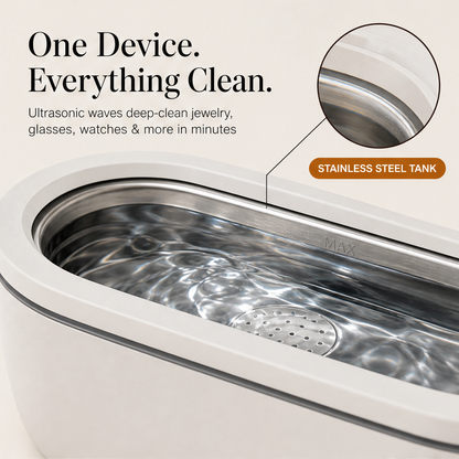 SparkleWave – 3-Minute Ultrasonic Deep Cleaner for Glasses & Jewelry + 50% OFF features