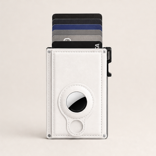 Forgewick – RFID Blocking Pop-Up Slim Wallet with AirTag Slot + 50% OFF White