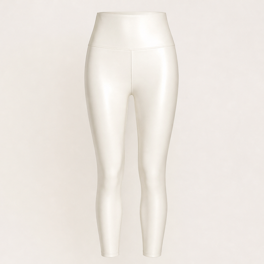 Cordelle – High-Waisted PU Leather Leggings with Thermal Lining + 50% OFF White