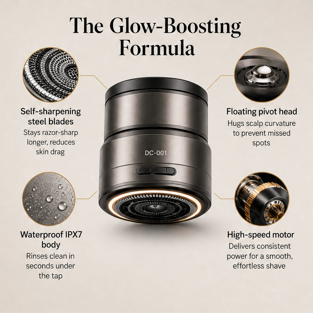 Clarion Edge – 30-Blade Floating Head Electric Bald Shaver + 50% OFF detail