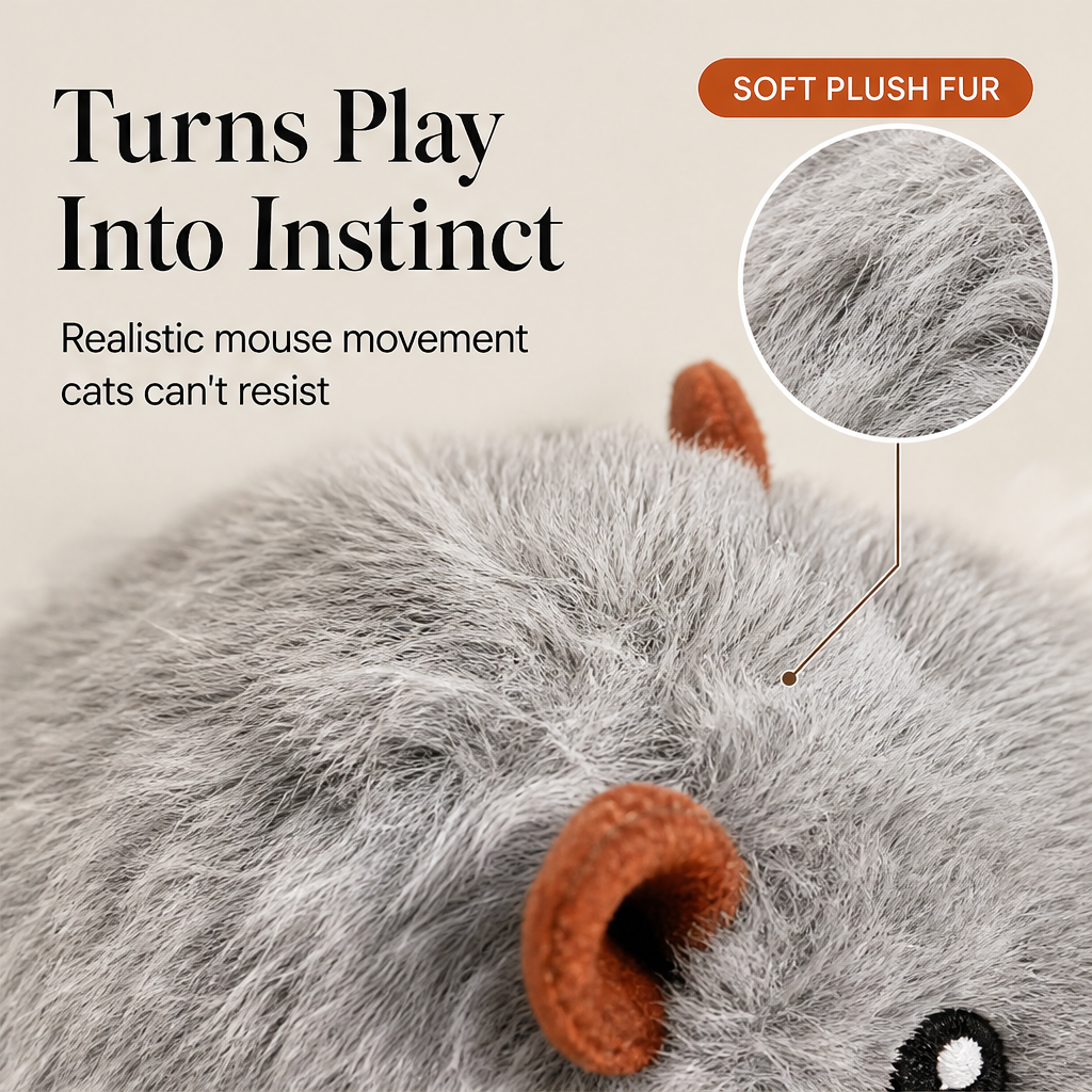 Whiskerdash – Auto-Roaming Sensor Mouse Interactive Cat Toy + 50% OFF features