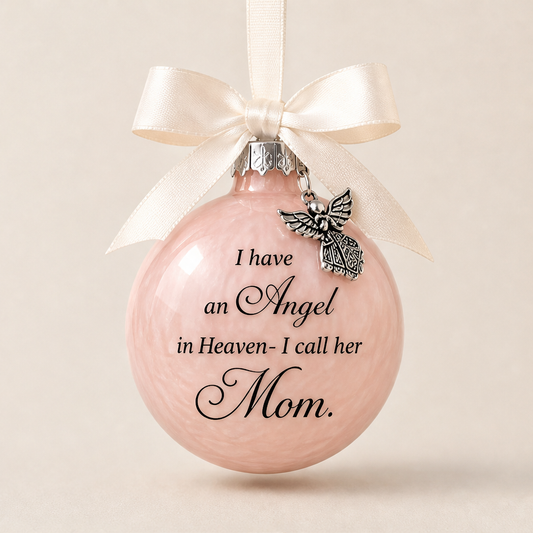Foreverbloom – Personalized Angel Charm Memorial Christmas Ornament + 50% OFF Pink