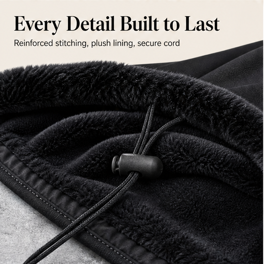 Hearthguard – Plush-Lined Thermal Hood with Built-In Face Mask + 50% OFF detail