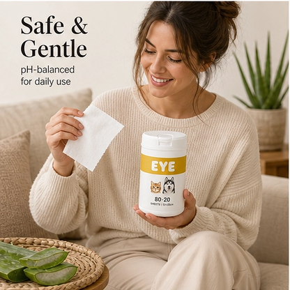 Whiskerwell – Gentle Eye & Ear Cleaning Wipes for Dogs, Cats & Small Pets + 1+1 FREE