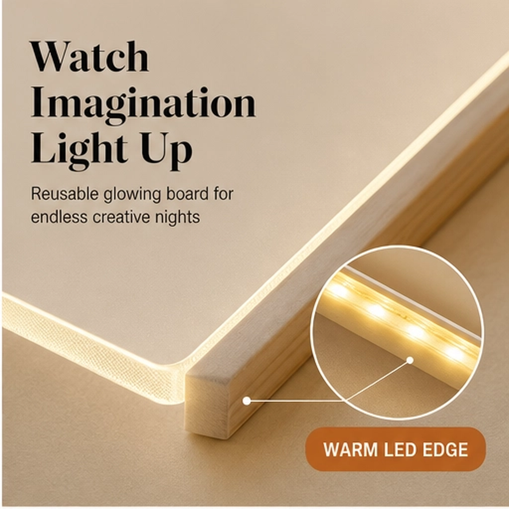 Doodlebeam – Light-Up LED Drawing Board for Kids, Erasable & USB Powered + 50% OFF