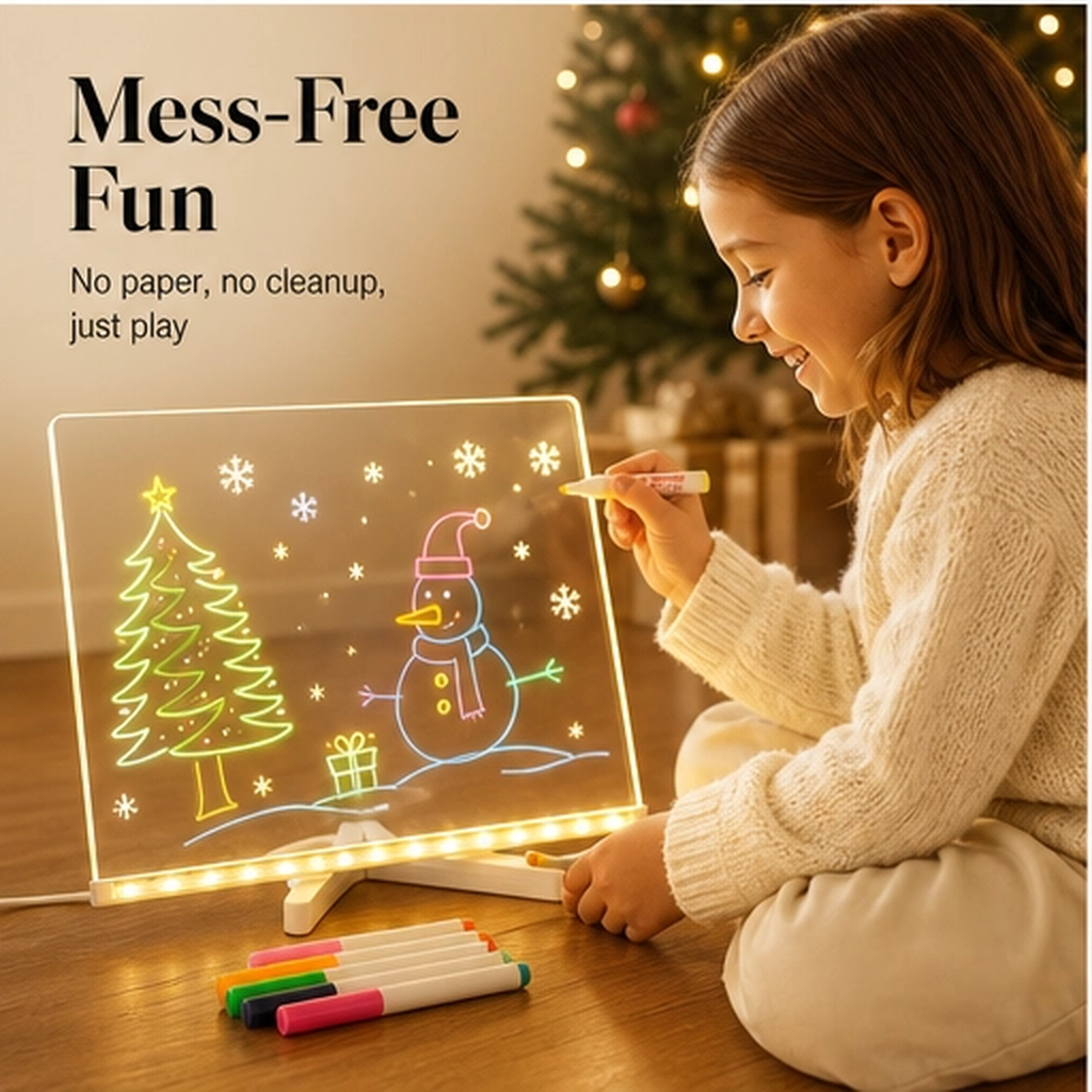 Doodlebeam – Light-Up LED Drawing Board for Kids, Erasable & USB Powered + 50% OFF