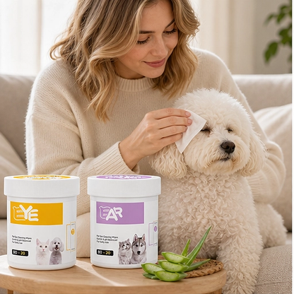 Whiskerwell – Gentle Eye & Ear Cleaning Wipes for Dogs, Cats & Small Pets + 1+1 FREE