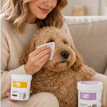 Whiskerwell – Gentle Eye & Ear Cleaning Wipes for Dogs, Cats & Small Pets + 1+1 FREE
