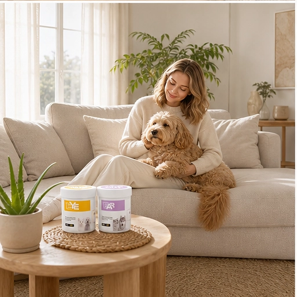 Whiskerwell – Gentle Eye & Ear Cleaning Wipes for Dogs, Cats & Small Pets + 1+1 FREE