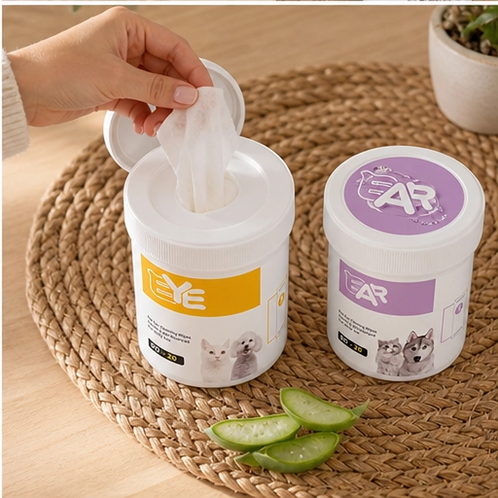 Whiskerwell – Gentle Eye & Ear Cleaning Wipes for Dogs, Cats & Small Pets + 1+1 FREE