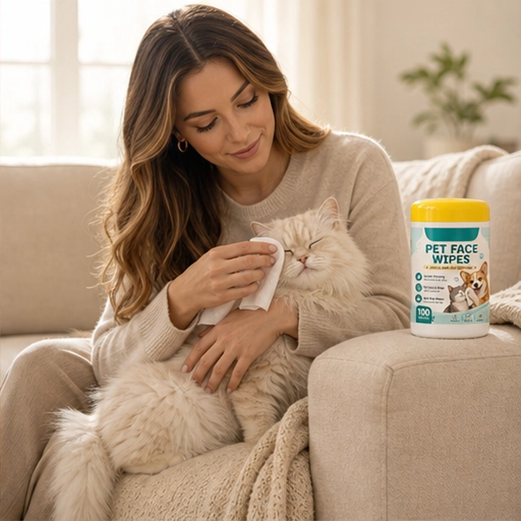 Whiskerly – Alcohol-Free Pet Face & Tear Stain Wipes for Cats & Dogs + 50% OFF