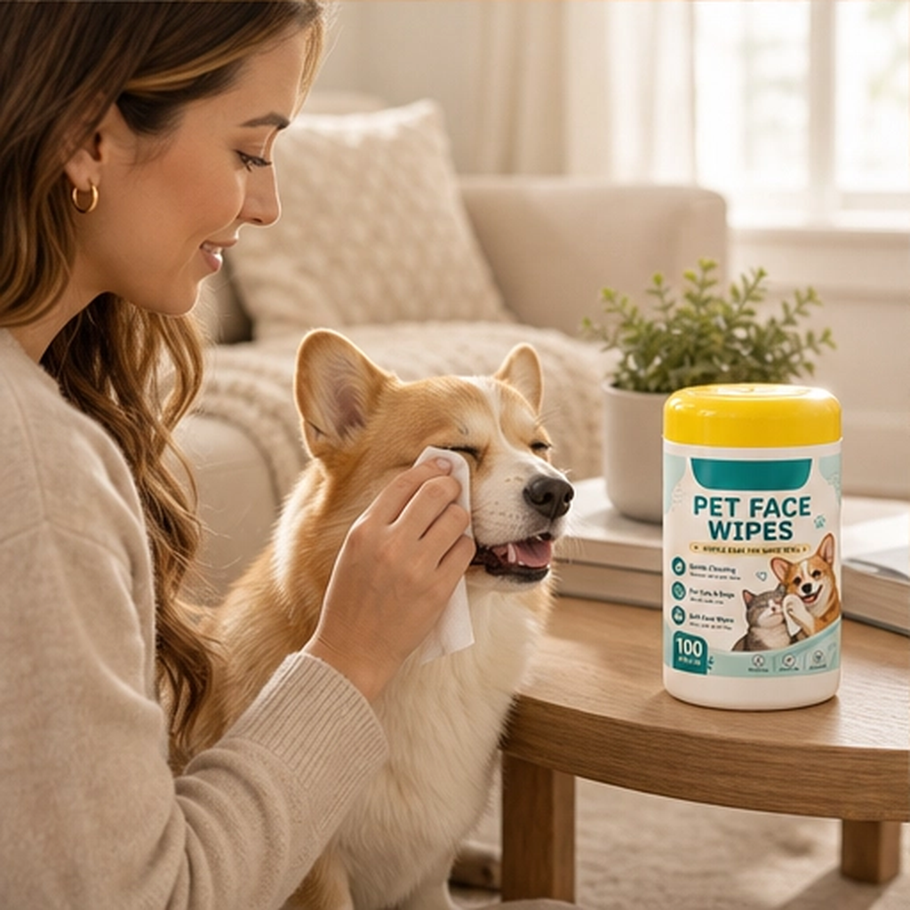 Whiskerly – Alcohol-Free Pet Face & Tear Stain Wipes for Cats & Dogs + 50% OFF