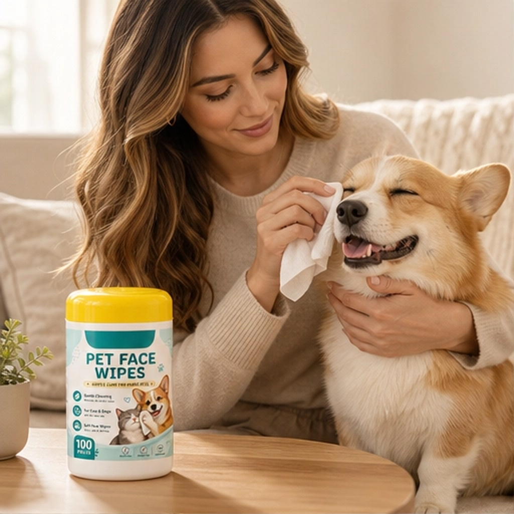 Whiskerly – Alcohol-Free Pet Face & Tear Stain Wipes for Cats & Dogs + 50% OFF