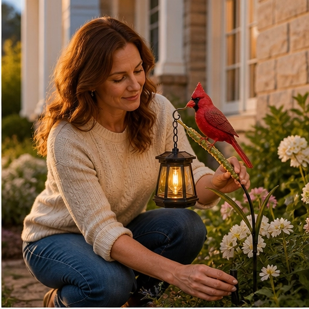 Emberwing – Solar Cardinal Lantern Garden Stake + 50% OFF