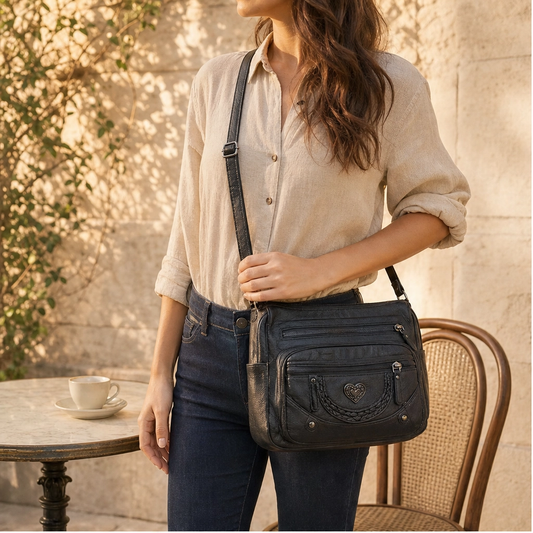 Sorelle™ – Multi-Pocket Soft Crossbody Bag for Effortless Everyday Organization + 50% OFF
