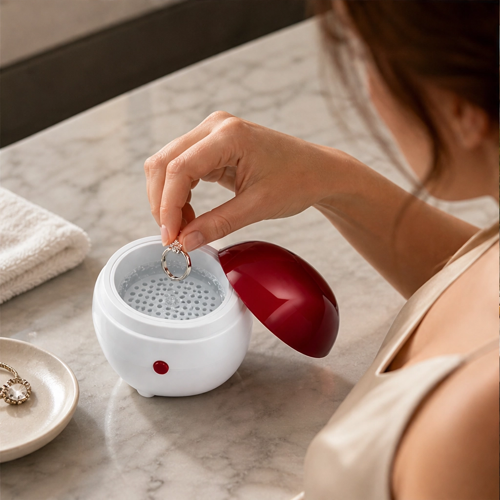 Gleamora – One-Button Compact Cleaner for Jewelry, Watches & Dentures + 50% OFF